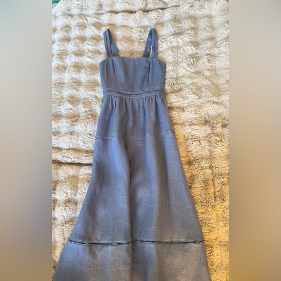 Reformation Everett Linen Dress in Cornflower.Brand new without tags,never worn. - Picture 7 of 16